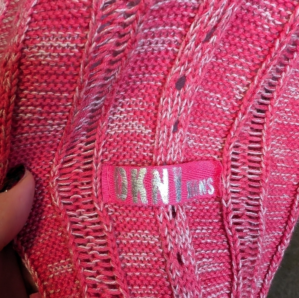 DKNY HOODED Half Zip WINTER Holiday Sweater SZ M - Picture 8 of 15